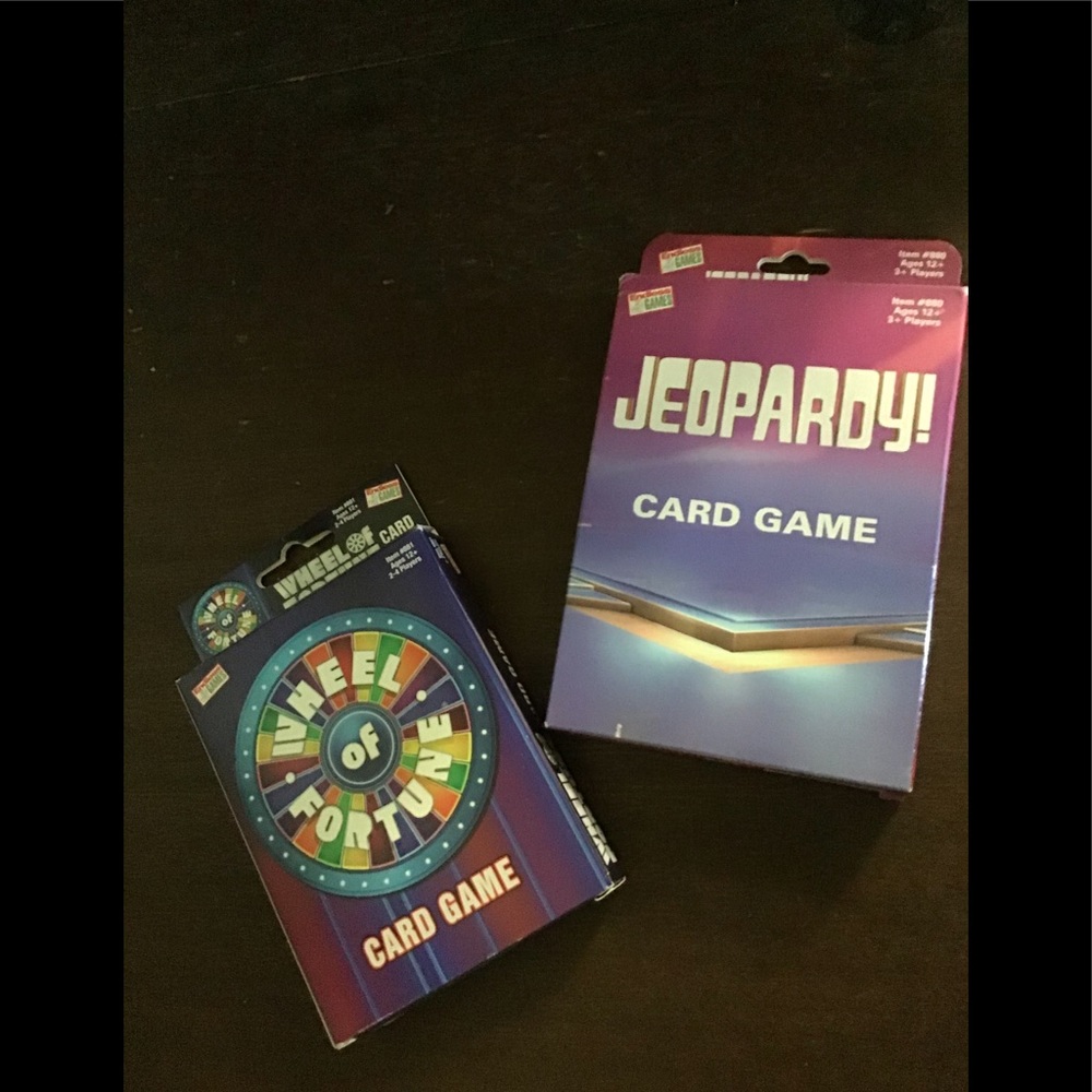 New Jeopardy & Wheel of Fortune Card Games